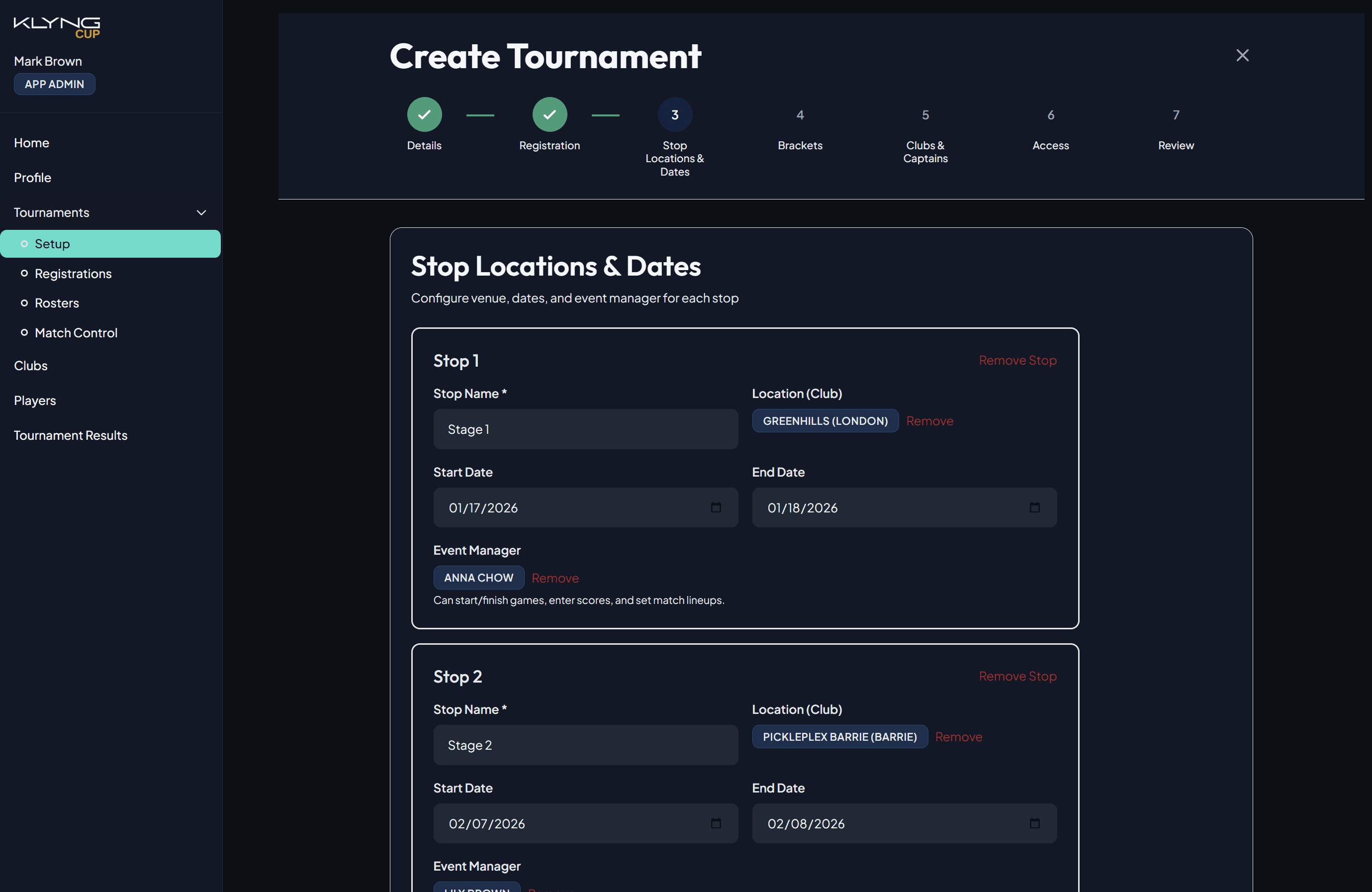 DUPR integration dashboard